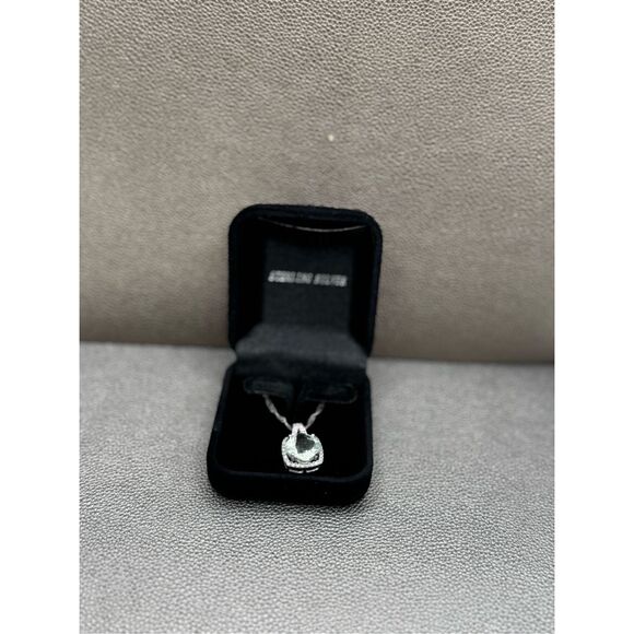 55 Ct. Pear Cut Blue Aquamarine Gemstone Silver Pendant 925  Aquamarine Pendant Sterling Silver Chain